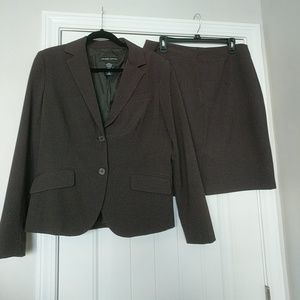 NY&Co Brown Skirt and Jacket Suit Set